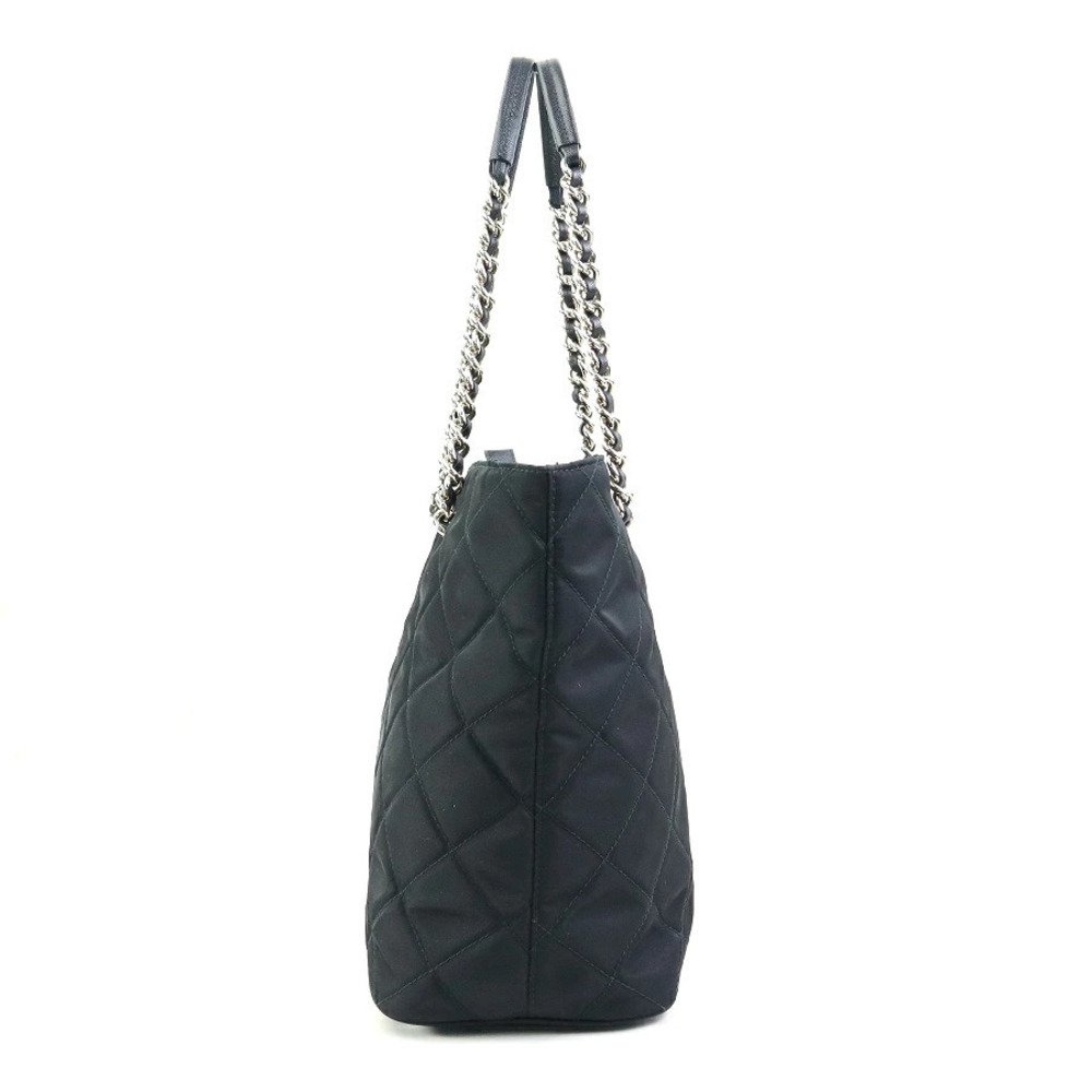 Prada Quilted Black Bag Shoulder Silver
